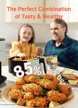 COSORI Air Fryer Pro LE 5-Qt Airfryer, With 20PCS paper liners, 10 Functions that Dry, Bake, Roast &Preheat, Shake Reminder, Up to 450℉, 85% Oil less, Compact, 130+ Recipes, Dishwasher Safe, Green
