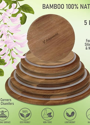 Glass Mixing Bowls Acacia Lids - (Bowls Not Included) Lids are compatible with all Glass Mixing Bowls Set