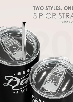 SANDJEST Dad Tumbler Gifts for Dad from Daughters Sons - 20oz Stainless Steel Insulated Coffee Travel Mug Christmas, Birthday, Father's Day Gift