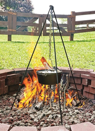 Lodge 8 Quart Pre-Seasoned Cast Iron Camp Dutch Oven with Lid - Dual Handles - Use in the Oven, on the Stove, on the Grill or over the Campfire - Black