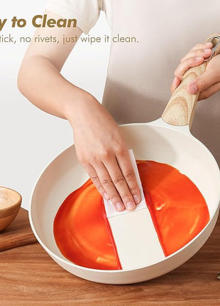 SENSARTE Ceramic Cookware Sets, Pots and Pans Set Non stick, 14-Piece Induction Cookware, Non toxic Healthy Non Stick Kitchen Cooking Set, with Frying Pans Set, PFAS PTFE PFOA PFOS Free