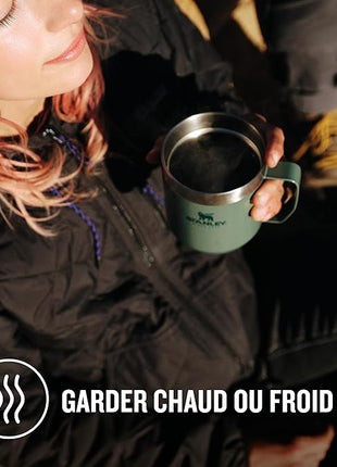 Stanley Classic Legendary Vacuum Insulated Tumbler-Stainless Steel Camp Mug, 1 Count (Pack of 1), Hammertone Green,354 milliliters