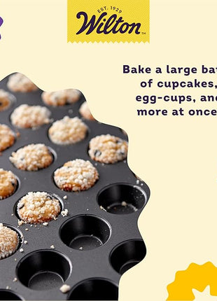 Wilton Perfect Results Non-Stick Mega Mini Muffin Pan, 48-Cup Cupcake Pan, Steel
