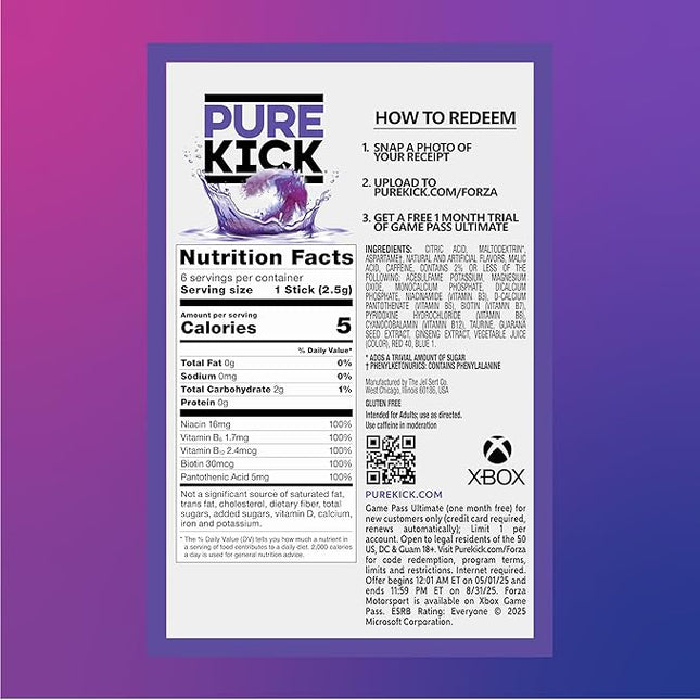 Pure Kick Forza Fuel Limited Edition Energy, Blood Orange Energy & Sonic Limeade Hydration Singles To Go Drink Mix – 3 / 6ct Boxes - 18 Total Packets