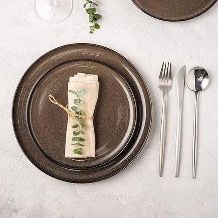 LERATIO Ceramic Dinnerware Sets for 4,Porcelain Plates and Bowls Sets,Microwave & Dishwasher & Oven Safe,Scratch Resistant Dishes Sets-Service for 4 (12pcs)-Mordern-coffee