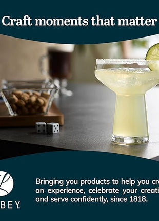 Libbey Stemless Margarita Glasses Set of 4, Classic, Lightweight Mixed Cocktail Glasses Set, Large Margarita Glasses Set for Cinco de Mayo, Parties