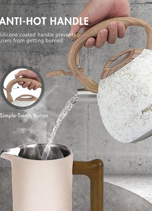 POLIVIAR Tea Kettle, Iron Grey Tea Pot Stovetop, 2.7 Quart Loud Whistling Coffee and Teapot, Food Grade Stainless Steel for Anti-Hot Handle and No-Rust, Suitable for All Heat Sources (JX2020-YB30)