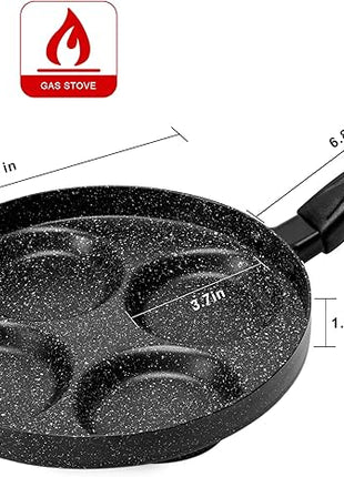 MyLifeUNIT Aluminum 4-Cup Egg Frying Pan, Non Stick Egg Cooker Pan