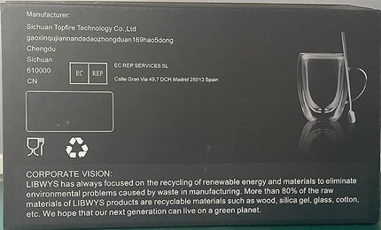 LIBWYS 6 Pack Double Walled Coffee Cups Glasses Mugs, 12oz Espresso Cappuccino Latte Tea Cups with Handle, Heat Resistant Borosilicate Clear Glasses 350ml