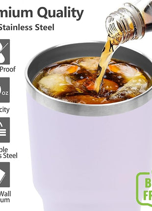 Toopify 30 oz Stainless Steel Insulated Tumbler Travel Mug with Straw Slider Lid, Cleaning Brush, Double Wall Vacuum