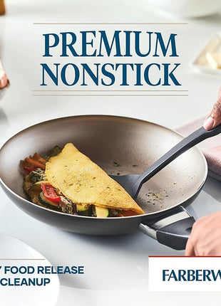 Farberware Dishwasher Safe Nonstick Cookware Pots and Pans Set, 15 Piece, Pewter