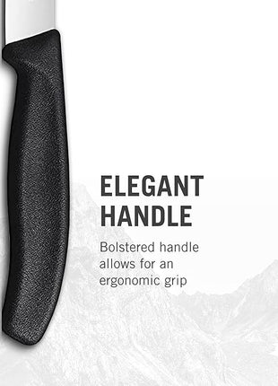 Victorinox Swiss Classic Steak Knives - Kitchen Utensils - Ergonomic, Stainless Steel Meat Knives - Black Handles, Straight Edge, 6-Piece Set