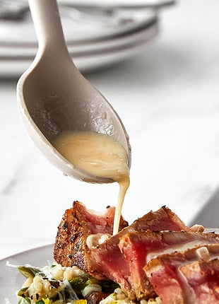 GreenPan Silicone Ultimate Spoon, Mixing Stirring Serving Cooking Kitchen Utensil, Flexible Rubber Nonstick Cookware, Rigid Steel Core, Heat-Resistant, Anti-Slip Handle BPA-Free Dishwasher Safe, Taupe