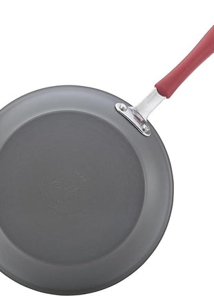 Rachael Ray - 87630 Rachael Ray Cucina Hard Anodized Nonstick Cookware Pots and Pans Set, 12 Piece, Gray with Red Handles