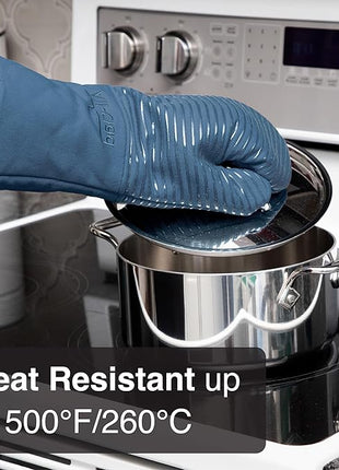 All-Clad Premium Silicone Oven Mitts, 2-Pack, Indigo