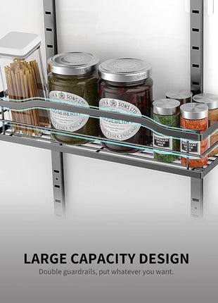 Moforoco 12.2"(W) Narrow 9-Tier Over The Door Pantry Organizer, Pantry Organization and Storage, Black Hanging Basket Wall Spice Rack Seasoning Shelves, Home & Kitchen
