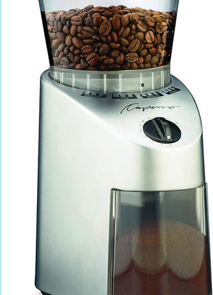 Capresso 560Infinity Conical Burr Grinder, Brushed Silver, 8.5-Ounce