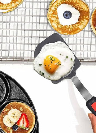 Set of 3, Silicone Spatula Turner,600°F Heat Resistant Cooking Spatulas for Nonstick Cookware, Large Kitchen Utensils BPA Free Rubber Spatula Set for Egg, Pancake, Fish, Burger
