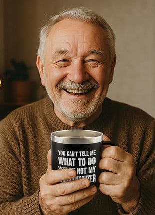 KLUBI You Can't Tell Me What To Do You're Not My Granddaughter - Birthday Gifts for Grandpa 14oz Grandpa Tumbler Grandfather Gift Best Gifts For Elderly Dad Grandpa Gifts from Grandkids
