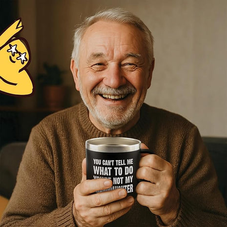 KLUBI You Can't Tell Me What To Do You're Not My Granddaughter - Birthday Gifts for Grandpa 14oz Grandpa Tumbler Grandfather Gift Best Gifts For Elderly Dad Grandpa Gifts from Grandkids