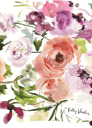 Tervis Kelly Ventura - Floral Collection Made in USA Double Walled Insulated Tumbler Travel Cup Keeps Drinks Cold & Hot, 24oz - Classic, Heather Rose