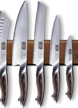 HOSHANHO Knife Set with Magnetic Knife Holder, 6 Pieces Japanese High Carbon Stainless Steel Kitchen Knife Sets, Ultra Sharp Professional Chef Knives Sets