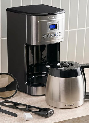 Cuisinart 12-Cup Coffee Maker, Programmable PerfecTemp Thermal Carafe Coffee Machine with 1-4 Cup Setting, Brew Strength Control and Brew Pause, Stainless Steel, DCC-3400NAS, Silver