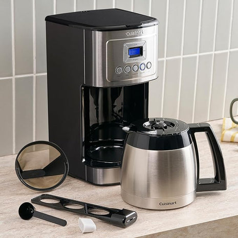 Cuisinart 12-Cup Coffee Maker, Programmable PerfecTemp Thermal Carafe Coffee Machine with 1-4 Cup Setting, Brew Strength Control and Brew Pause, Stainless Steel, DCC-3400NAS, Silver