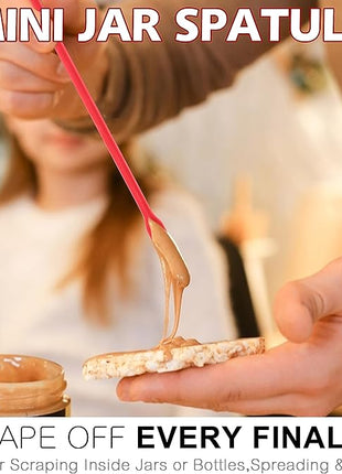 Anaeat Mini Silicone Spatulas - Set of 4 Multifunctional Small Kitchen Scraper Lotion Stirrer Tiny Makeup Beauty Spatula Reusable for Jam Jar, Cosmetic Bottles, Narrow Can and Thin Bottles (Colorful)