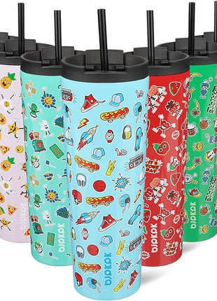 BJPKPK 30oz Insulated Tumbler With lid And Straw Stainless Steel Tumblers Travel Coffee Mug Reusable Thermal Cup,Playground