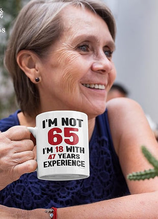 Vivulla68 65th Birthday Mug 11oz - 65th Birthday Gifts for Women Men - 65 Year Old Birthday Gifts Ideas for Him, Her, Woman, Man - Happy Funny Gift Present Coffee Cup - Turning Age 65