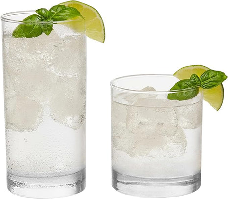 Libbey Province Tumbler and Rocks Glass Set, Elegant Drinkware Glasses Set of 16, Tall Drinking Glasses for Everyday Use or Any Special Occasion