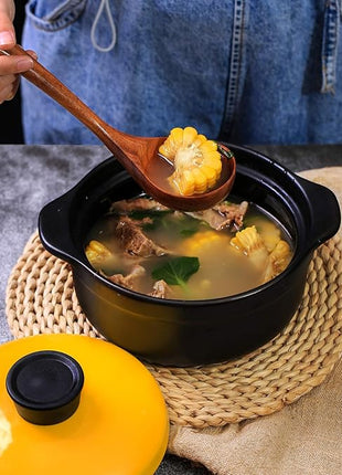 Wooden Non-Stick Kitchen Pan Toolset 7 Pieces Set,100% Natural Teak Kitchen Utensils Spatula, Wooden Cooking Utensils Spoons, Fried Spatula and Salad Fork