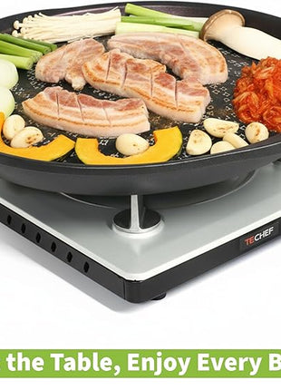 TECHEF - Korean BBQ Nonstick Grill Pan, KBBQ Grill Pan, PFOA-Free, Dishwasher Oven Safe, Made in Korea