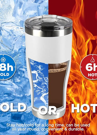 HAUSHOF 30 oz Tumbler, Stainless Steel Vacuum Insulated Coffee Tumbler Water Cup, Double Wall Travel Mug with Lid, Perfect for Hot and Cold Drinks