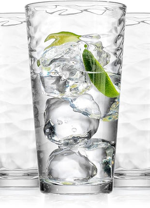 Glaver's Drinking Glasses Set of 10 Highball Glass Cups, 17 Oz Cooler Glassware. Home and Bar Everyday Basic Drinkware Elegant Kitchen Glasses for Water, Juice, Cocktails, Iced Tea.