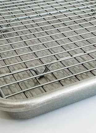USA Pan Bakeware Half Sheet Baking Pan and Bakeable Nonstick and Cooling Rack Set, Metal