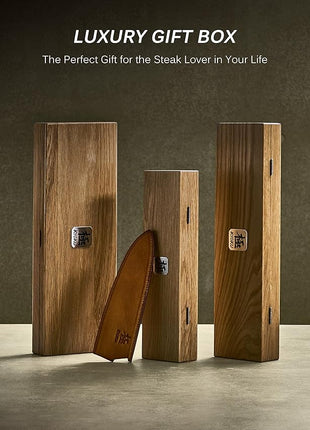 KYOKU 4.8" Steak Knife Set of 4 with Non-Stick Koi Scale Pattern, Japanese VG10 Stainless Steel Steak Knives with Sheath Gift Box, Shogun Koi Series Full Tang Knives for Steak with Camphorwood Handles