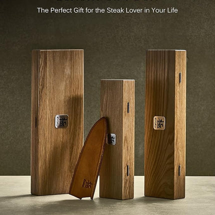 KYOKU 4.8" Steak Knife Set of 4 with Non-Stick Koi Scale Pattern, Japanese VG10 Stainless Steel Steak Knives with Sheath Gift Box, Shogun Koi Series Full Tang Knives for Steak with Camphorwood Handles