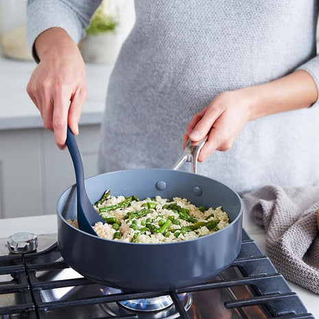 GreenPan Silicone 7 Piece Cooking Utensil Set, Ladle, Turners, Spatula, Spoons, Whisk, Flexible Nonstick Kitchen Tools Rigid Steel Core, Heat-Resistant, Anti-Slip Handle BPA-Free Dishwasher Safe, Blue