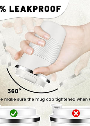 Insulated Coffee Tumblers with Flip Lid 12oz / 17oz, Stainless Steel Travel Coffee Mug Leak Proof, Vacuum Insulated Coffee Mug Reusable Cup, Keeps Cold and Hot for Coffee Tea