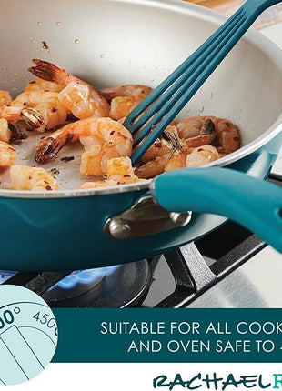 Rachael Ray Create Delicious Deep Nonstick Frying Pan / Fry Pan / Skillet - 12.5 Inch, Blue