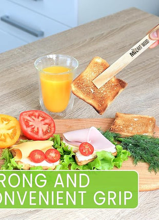 2 Pcs Magnetic Wooden Toaster Tongs | 8.7-Inch Kitchen Tongs for Cooking, Bread, Bacon, Bagels, and Muffins | Non-Toxic Design, Prefect Bamboo Alternative, Perfect for Toaster, BBQ, and Grilling