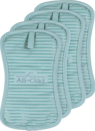 All-Clad Premium Pot Holder & Hot Pad: Heat Resistant to 500 Degrees - 100% Cotton, 10"x6.25" Hot Pad for Kitchen and Barbeque, 4-Pack, Rainfall