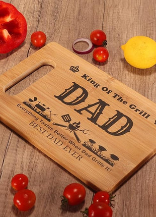 Grill Grilling Gifts for Dad, BBQ Cutting Board, King Of The Grill, Father's Day Gifts For Dad, Best Dad Ever Gift For Father