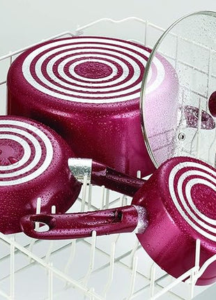 T-fal B039SE64 B039SE Excite ProGlide Nonstick Thermo-Spot Heat Indicator Dishwasher Oven Safe Cookware Set, 14-Piece, Red, 2.3 Rio