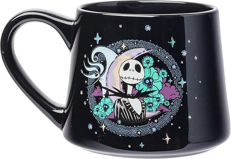 Silver Buffalo Disney Tim Burton's Nightmare Before Christmas Jack and Zero Tapered Pottery Mug, 14 Ounces