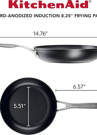 KitchenAid Hard Anodized Induction Nonstick Fry Pan/Skillet, 8.25 Inch, Matte Black