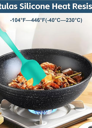 Barsone 5-Piece Silicone Spatula Set - Heat Resistant 446°F Food Grade BPA Free, Nonstick Cookware Safe Dishwasher Safe Kitchen Tools for Baking, Cooking, Stirring, Multicolor.