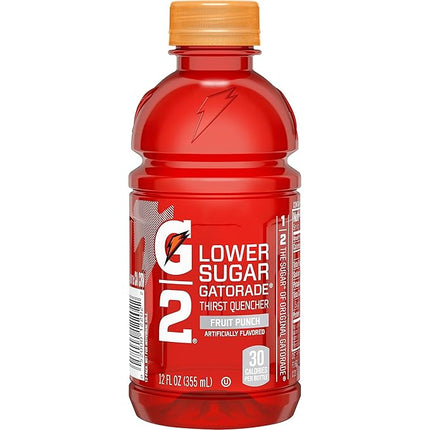 Gatorade G2 Thirst Quencher Sports Drink, Fruit Punch, 12oz Bottle, 12 Pack, Electrolytes for Rehydration